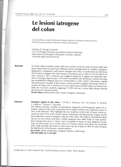 Le lesioni iatrogene del colon