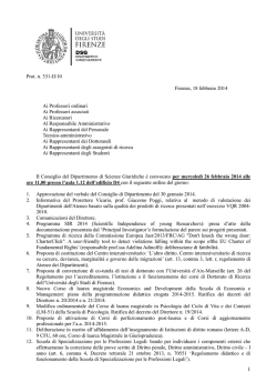 ordine del giorno - Dipartimento di Scienze Giuridiche