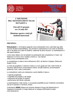 1&deg; RIUNIONE DEL MOTOSTUDENT