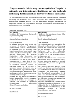 Appell italienischer Wissenschaftsverbände gegen die
