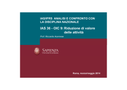 IAS 36 - OIC 9 - Dipartimento di Diritto ed Economia delle Attivit&agrave;