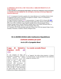 Legge di Iniziativa Popolare (LIP) ddl 1583 La scuola secondo