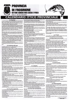 Calendario ittico provinciale di Frosinone