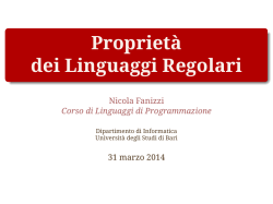 Propriet&agrave; dei Linguaggi Regolari - LACAM