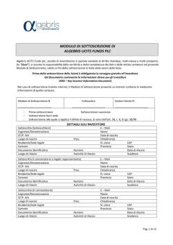 modulo di sottoscrizione di algebris ucits funds plc