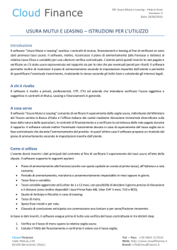 Guida al software Usura Mutui e Leasing