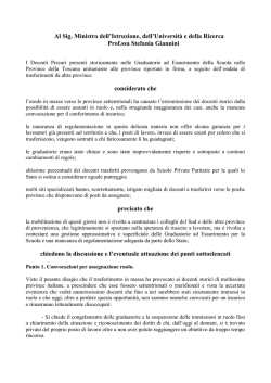il documento da presentare al ministro giannini