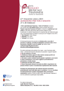 Audizioni lirica 2015 - Luglio Musicale Trapanese