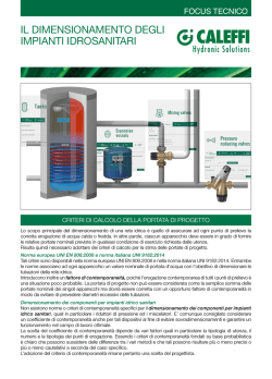 IL DIMENSIONAMENTO DEGLI IMPIANTI IDROSANITARI