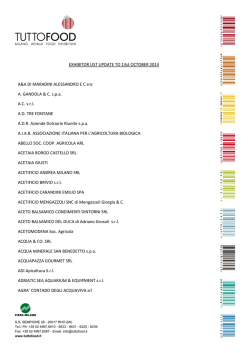 EXHIBITOR LIST UPDATE TO 13st OCTOBER 2014