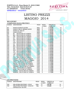 Scarica il listino al pubblico per "PIANTO" e "BIO-ST