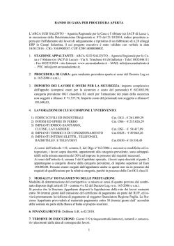bando gara campi - ARCA SUD SALENTO