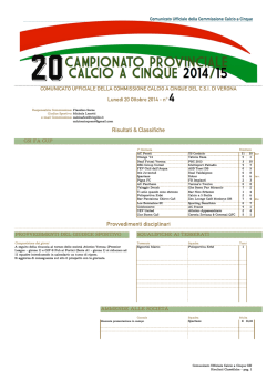 Comunicato 04 del 20/10/2014