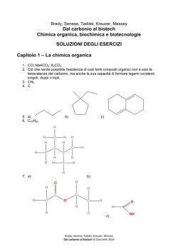 Dal carbonio al biotech Chimica organica, biochimica e