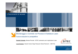 Monitoraggio e Controllo nei Processi di Saldatura Laser