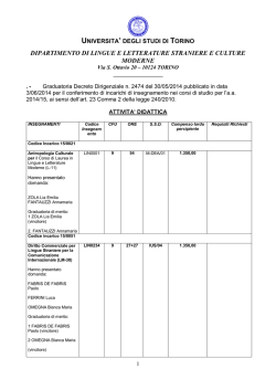 Elenco idonei per insegnamenti a.a. 2014/15 D.D. 2474 del 30/05