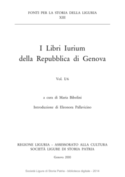 I Libri Iurium della Repubblica di Genova