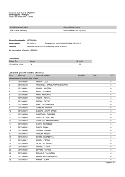 Elenco iscritti 2014-15 - Universit&agrave; degli studi di Cagliari.