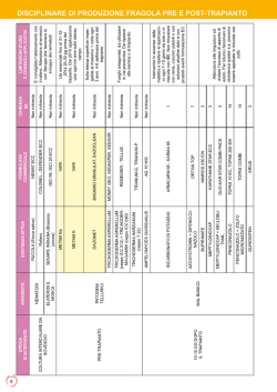 disciplinare di produzione fragola pre e post-trapianto