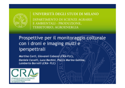 Prospettive per il monitoraggio colturale con i droni e imaging multi