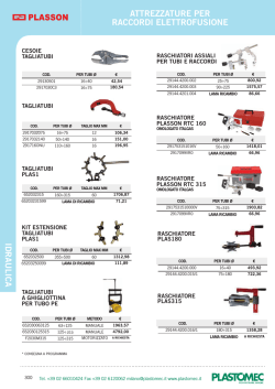 IDRAULICA ATTREZZATURE PER RACCORDI ELETTROFUSIONE