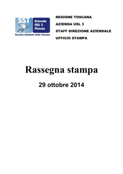 Rassegna stampa - Azienda USL 3 Pistoia