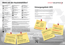Entsorgungsblatt 2015 - Einwohnergemeinde der Stadt Solothurn