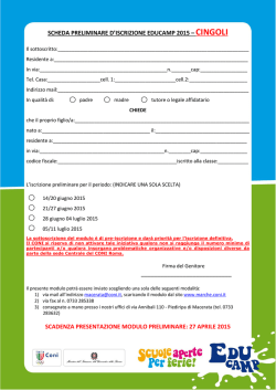 Modulo iscrizione preliminare Educamp 2015 CINGOLI