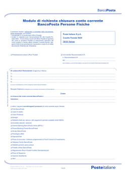 Modulo di richiesta chiusura conto corrente