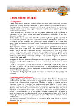 METABOLISMO DEI LIPIDI