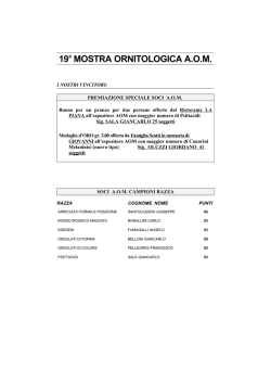 I nostri vincitori Soci A.O.M.