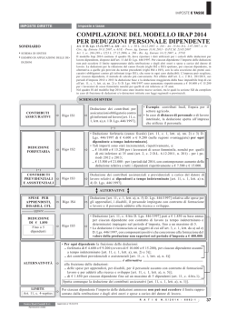 compilazione del modello irap 2014 per deduzioni personale