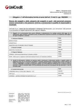 Elenco soggetti cui possono essere comunicati dati