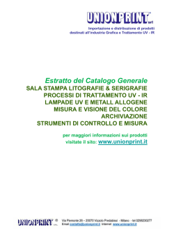 Estratto del Catalogo Generale