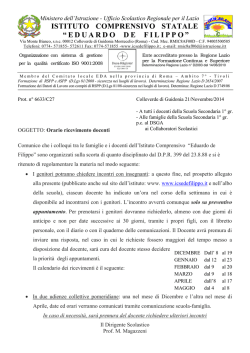orario ricevimento docenti 2014/2015