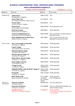 ELENCO CONVENZIONI CRAL OSPEDALIERO VOGHERA www