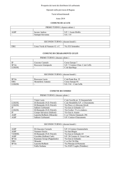 Prospetto dei turni dei distributori di carburante Operanti nella