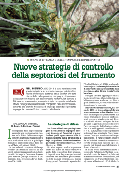 Nuove strategie di controllo della septoriosi del frumento