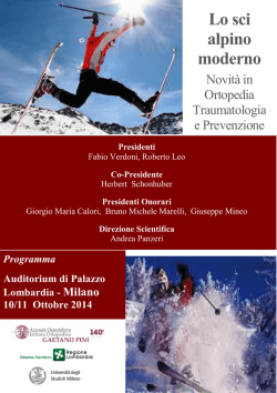 programma Lo sci alpino - Istituto Ortopedico Gaetano Pini