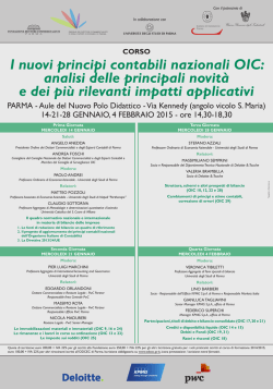 feb. 2015 | Corso I NUOVI PRINCIPI CONTABILI NAZIONALI OIC