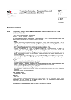 Concorsi per la nomina o l`incarico di funzionari presso l
