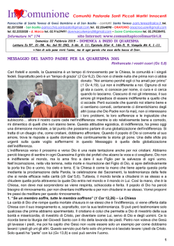Scarica l`ultimo numero - Comunit&agrave; Pastorale "Santi Piccoli Martiri