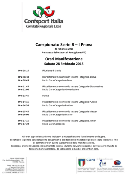 Ordine di Gara - Confsport Lazio