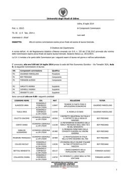 Universit&agrave; degli Studi di Udine trasmessa tr. Email