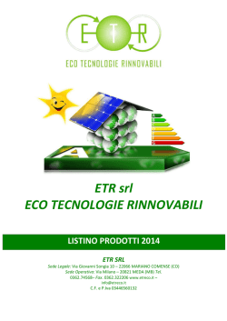 ETR srl ECO TECNOLOGIE RINNOVABILI LISTINO