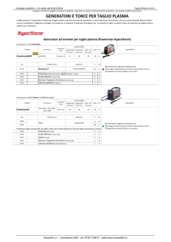 GENERATORI E TORCE PER TAGLIO PLASMA