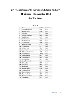 2 novembre 2014 Starting order