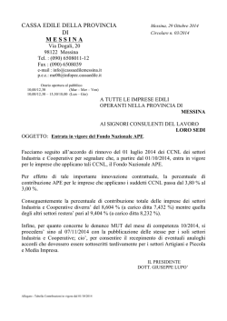CASSA EDILE DELLA PROVINCIA DI M E S S I N A