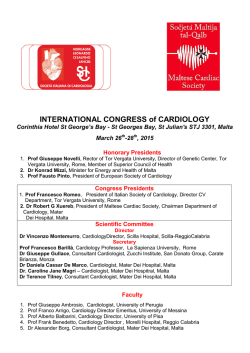 INTERNATIONAL CONGRESS of CARDIOLOGY, Malta 26-28