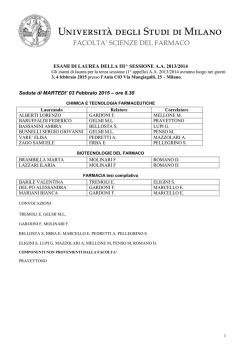 Calendario delle sedute per BTF, CTF e Farmacia (versione in pdf)